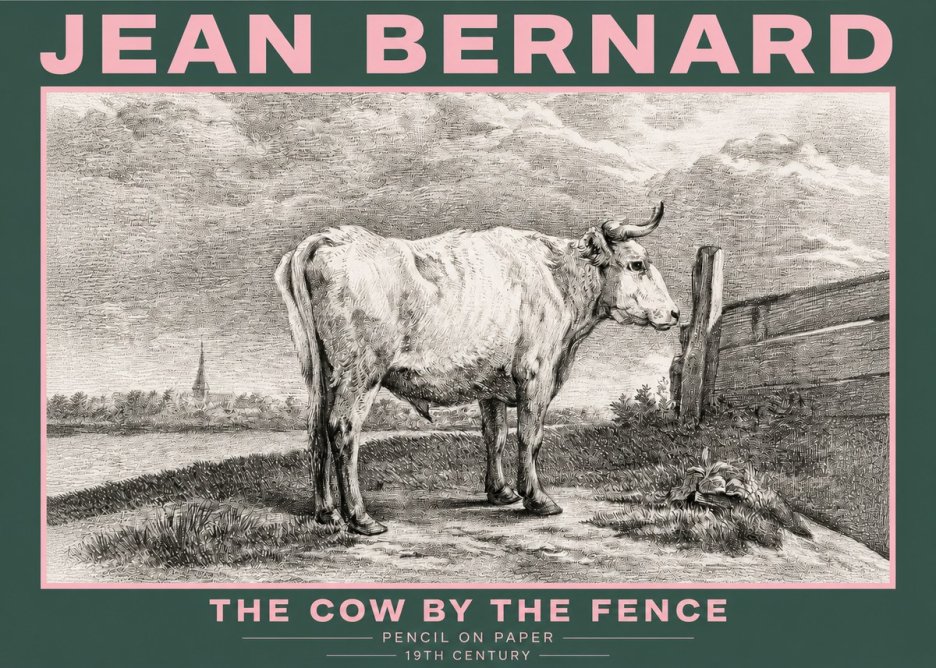 Jean Bernard Study of a Cow XV No5 - Plakat