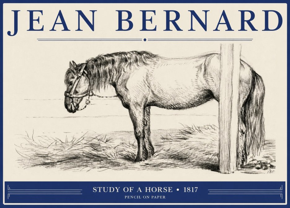 Jean Bernard Study of a Horse XII No2 - Plakat