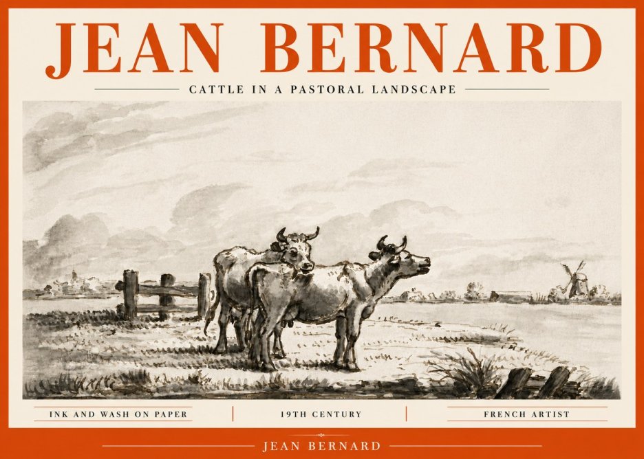 Jean Bernard Cattle in a Pastoral Landscape No6 - Plakat
