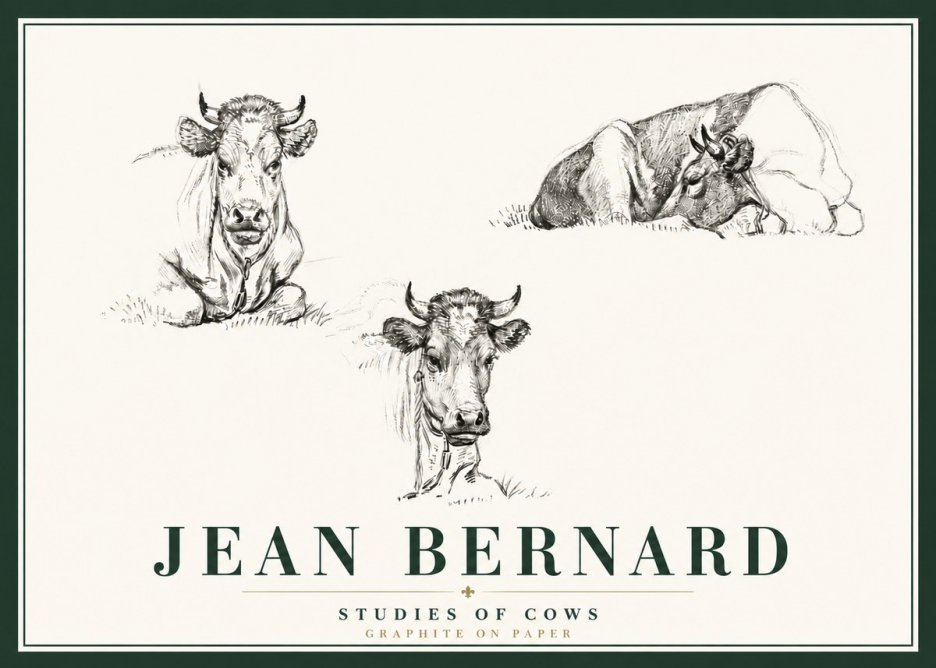Jean Bernard Studies of Cows II No6 - Plakat