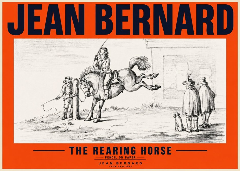 Jean Bernard The Rearing Horse II No2 - Plakat