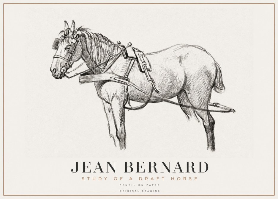 Jean Bernard Study of a Draft Horse I No1 - Plakat