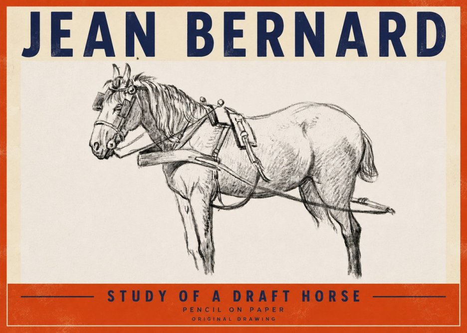Jean Bernard Study of a Draft Horse I No4 - Plakat