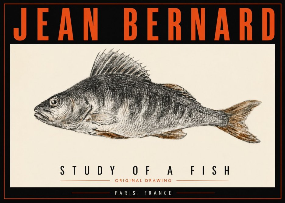 Jean Bernard Study of a Fish IV No5 - Plakat