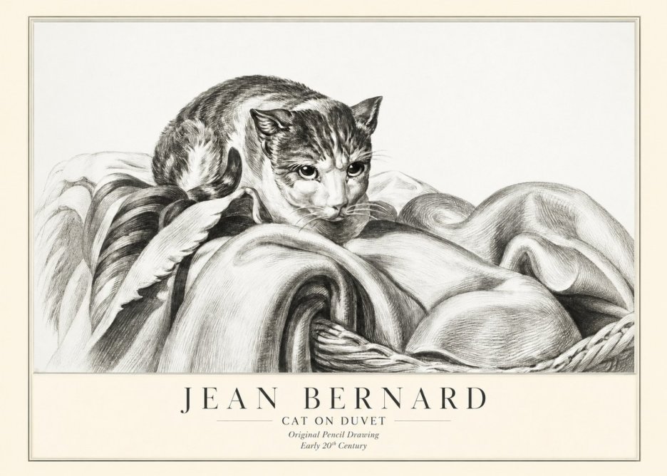 Jean Bernard Cat on a Blanket No3 - Plakat