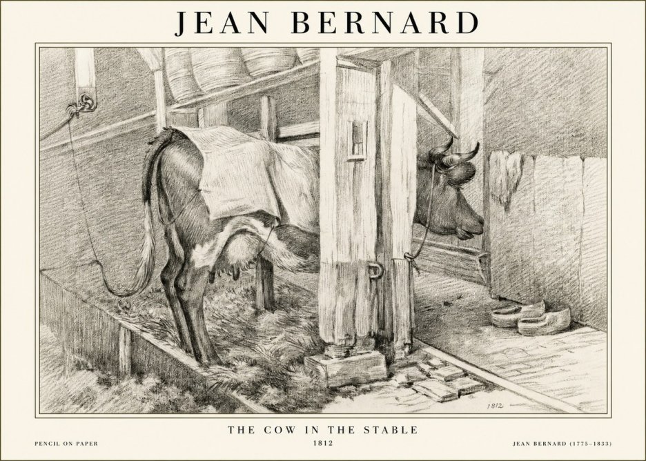 Jean Bernard The Cow in the Stable No1 - Plakat