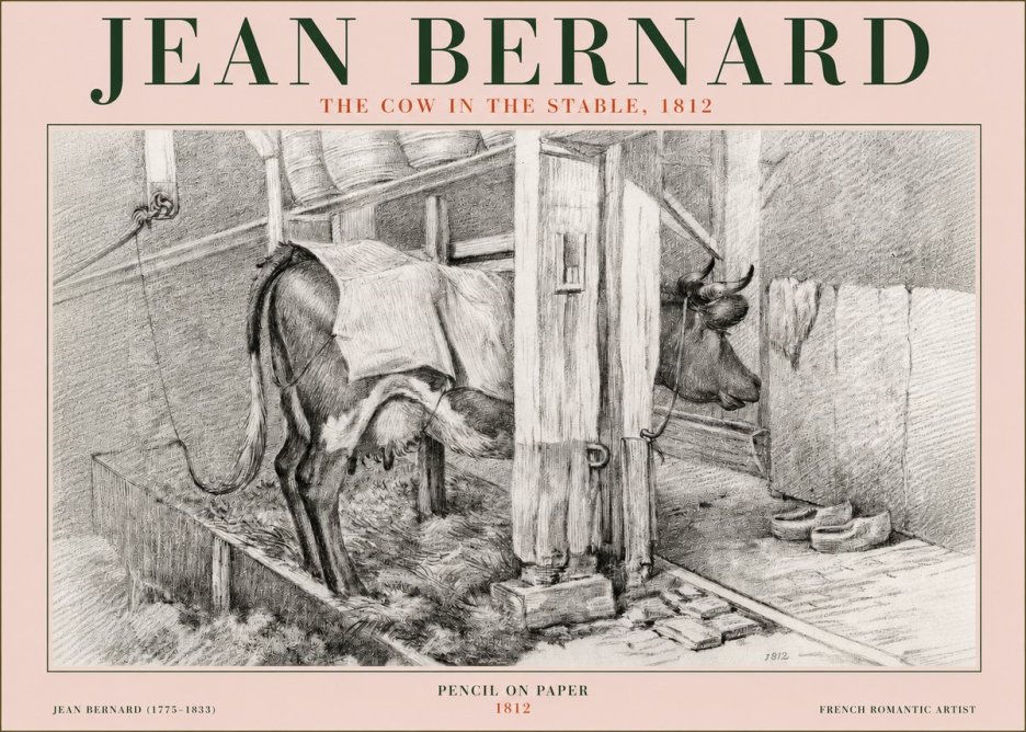 Jean Bernard The Cow in the Stable No3 - Plakat