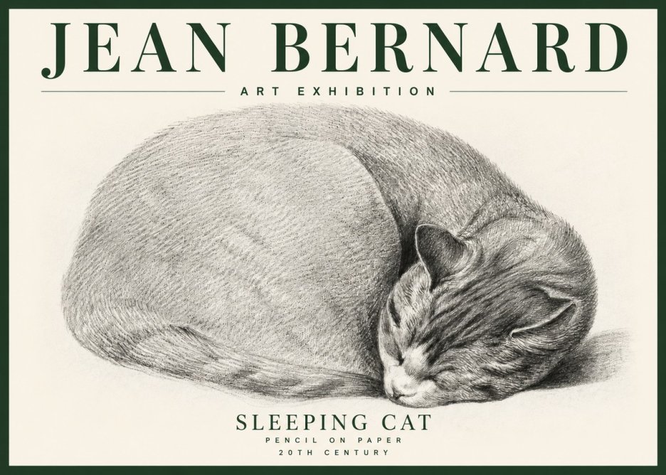 Jean Bernard Sleeping Cat IX No4 - Plakat