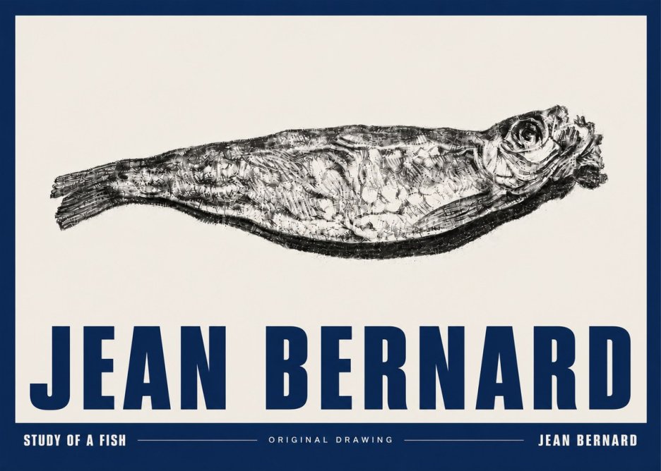 Jean Bernard Study of a Fish V No5 - Plakat