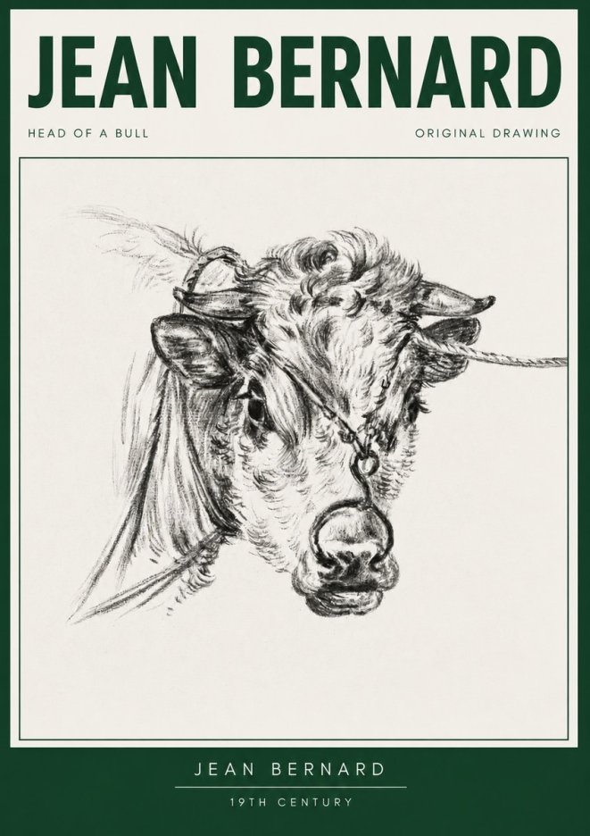 Jean Bernard Head of a Bull No3 - Plakat