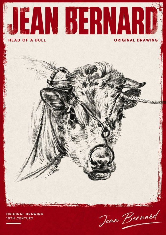 Jean Bernard Head of a Bull No4 - Plakat