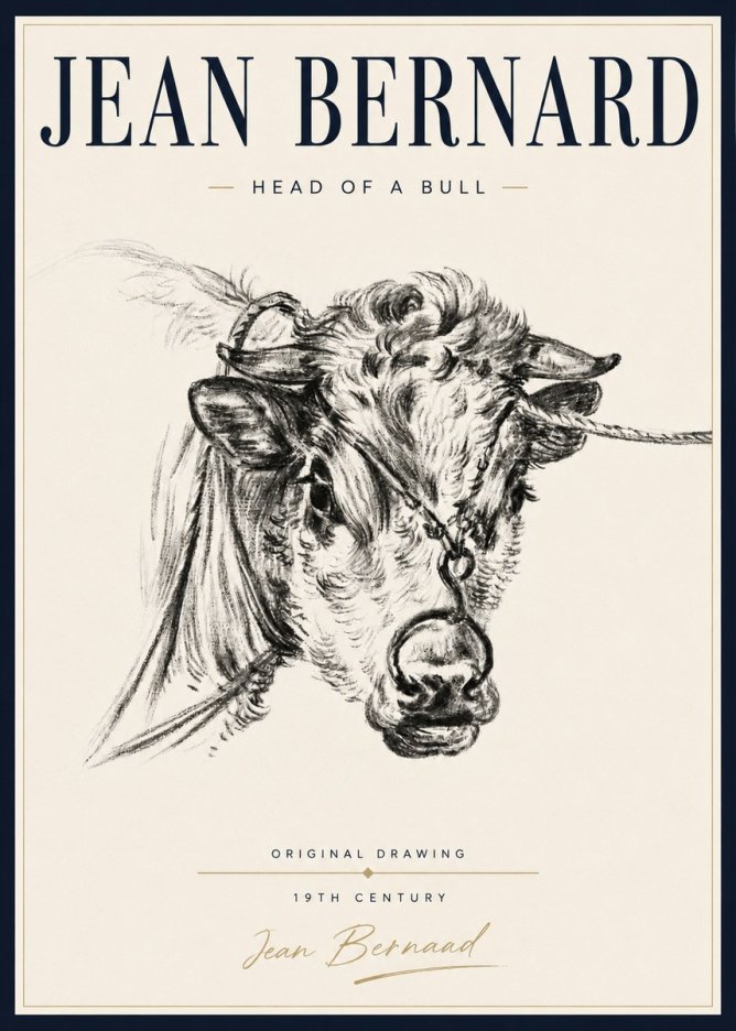 Jean Bernard Head of a Bull No5 - Plakat
