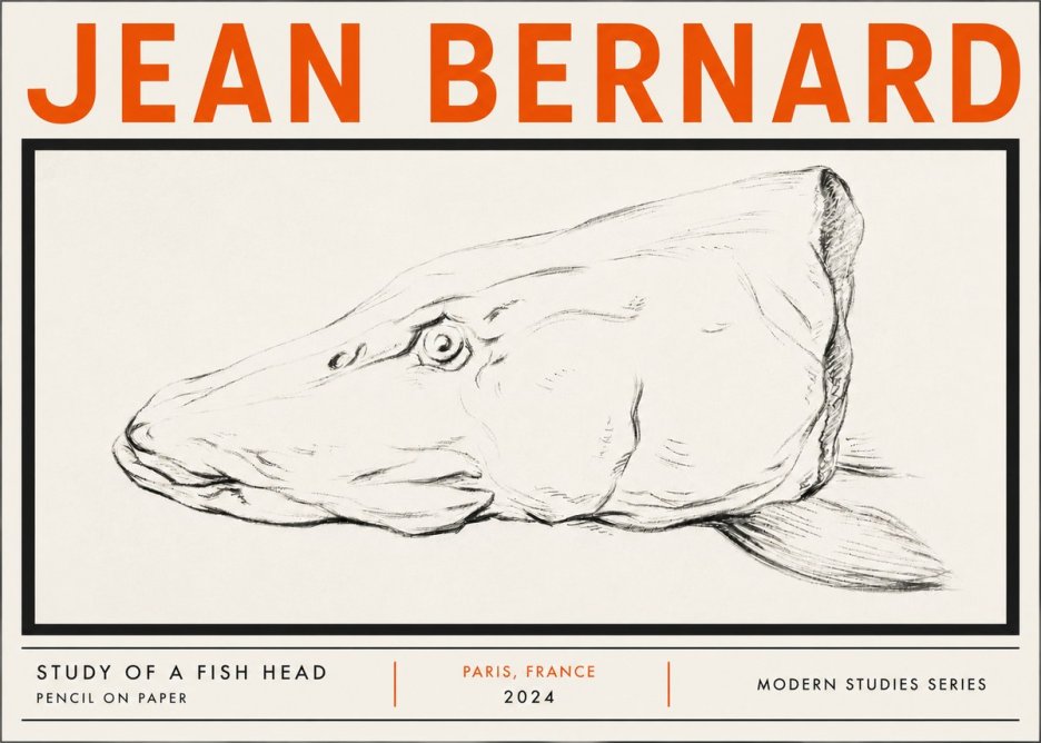 Jean Bernard Study of a Fish Head No5 - Plakat
