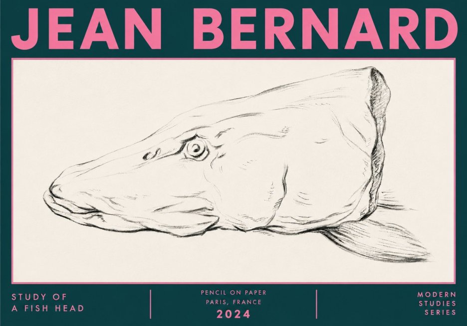 Jean Bernard Study of a Fish Head No6 - Plakat