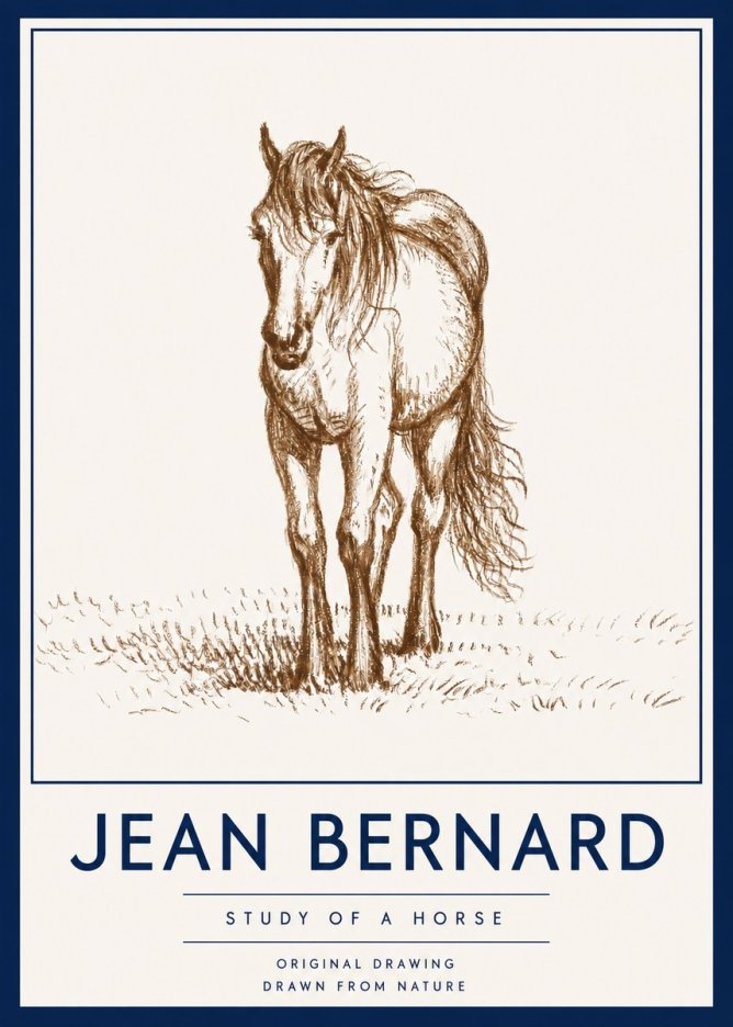 Jean Bernard Study of a Horse XV No4 - Plakat