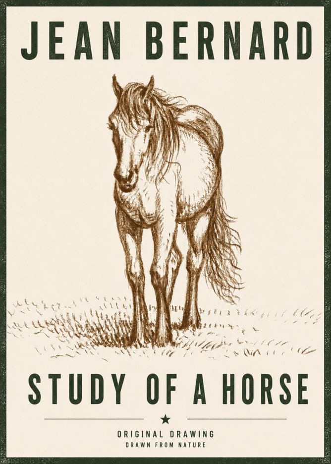 Jean Bernard Study of a Horse XV No6 - Plakat