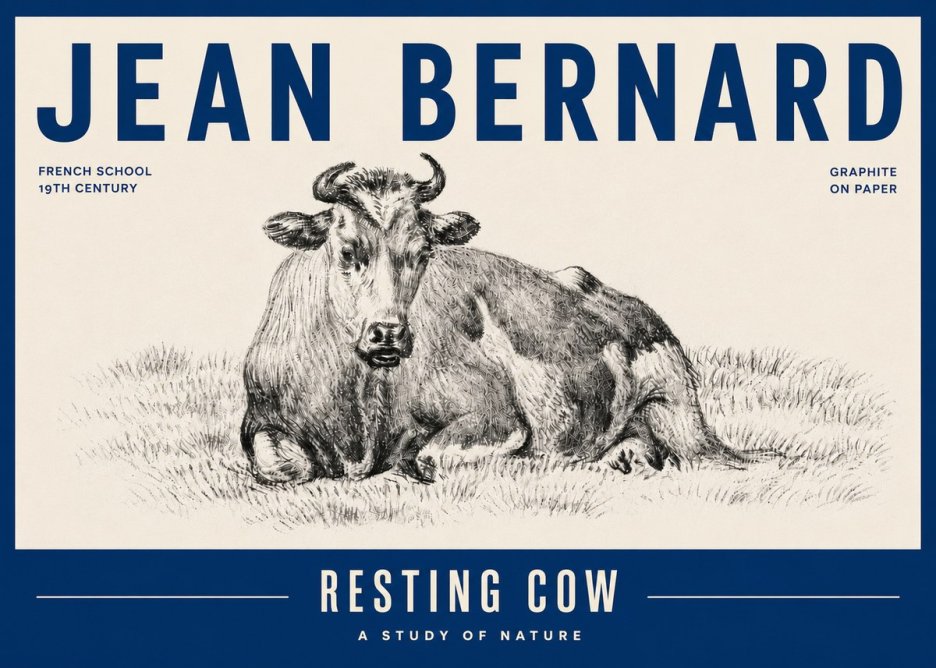 Jean Bernard Resting Cow V No6 - Plakat