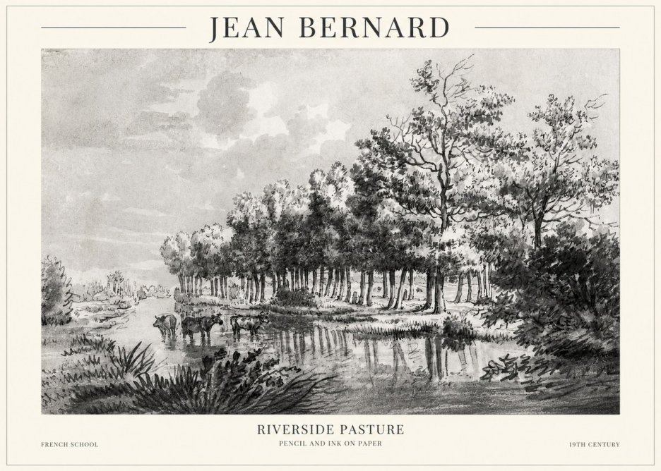 Jean Bernard Riverside Pasture No1 - Plakat