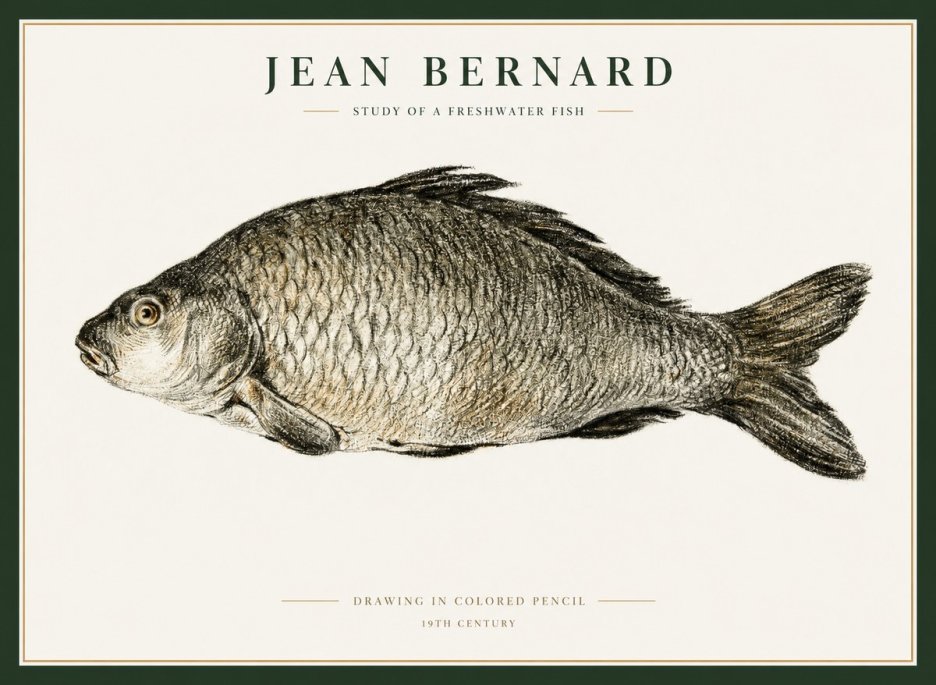 Jean Bernard Study of a Freshwater Fish No1 - Plakat