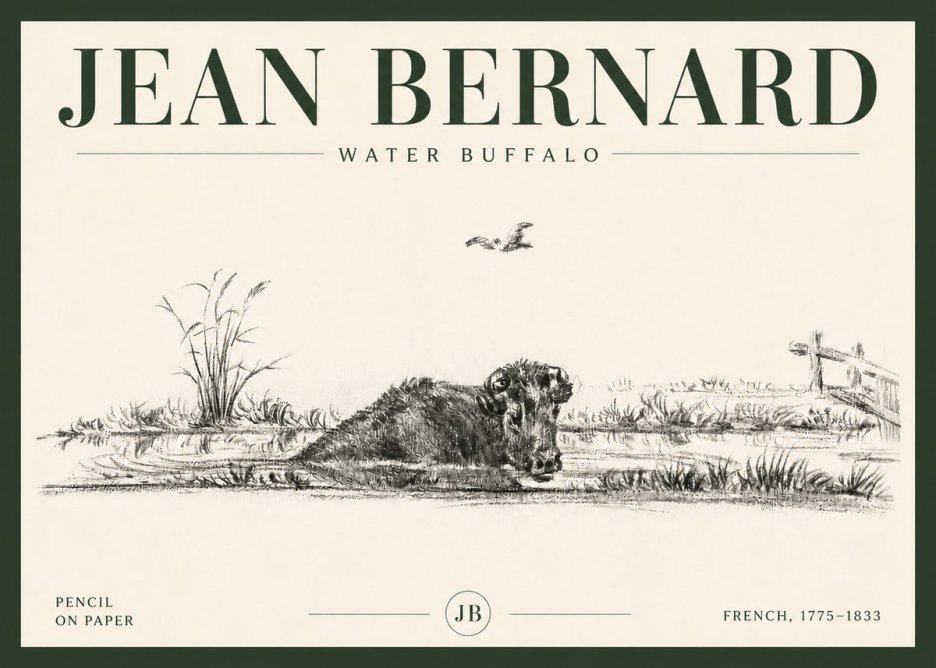 Jean Bernard Study of a Water Buffalo No6 - Plakat