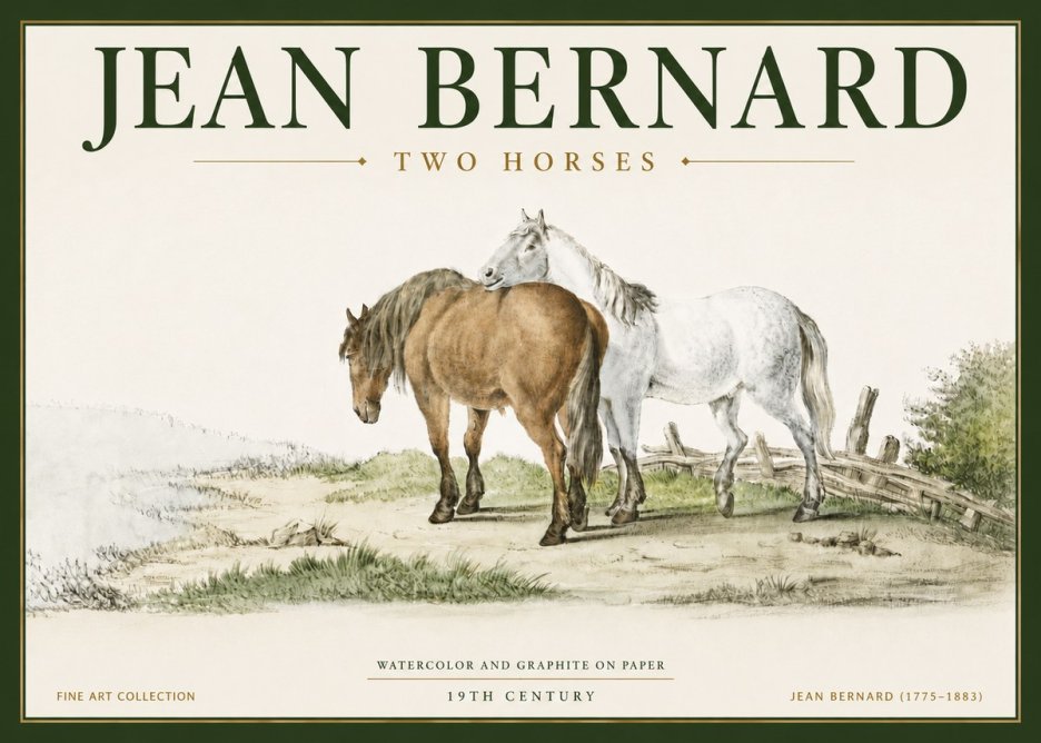 Jean Bernard Two Horses II No6 - Plakat