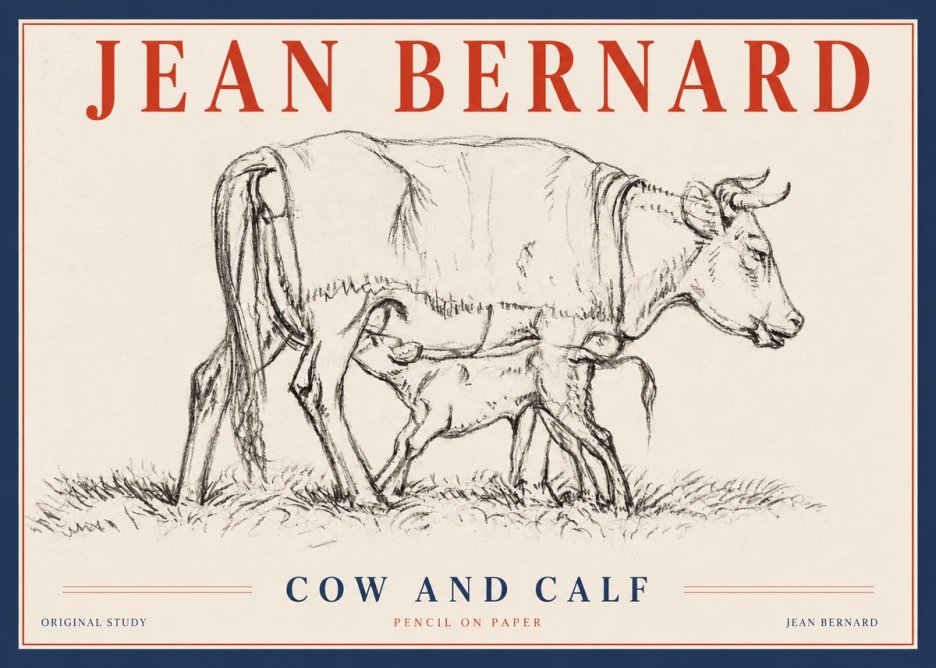 Jean Bernard Cow and Calf II No4 - Plakat