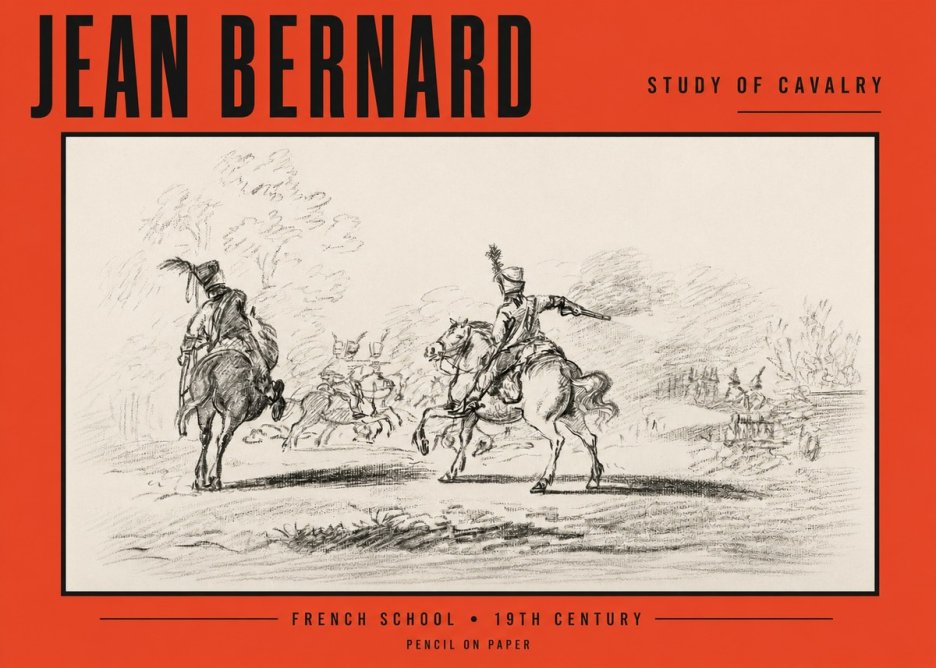Jean Bernard Study of Cavalry No2 - Plakat