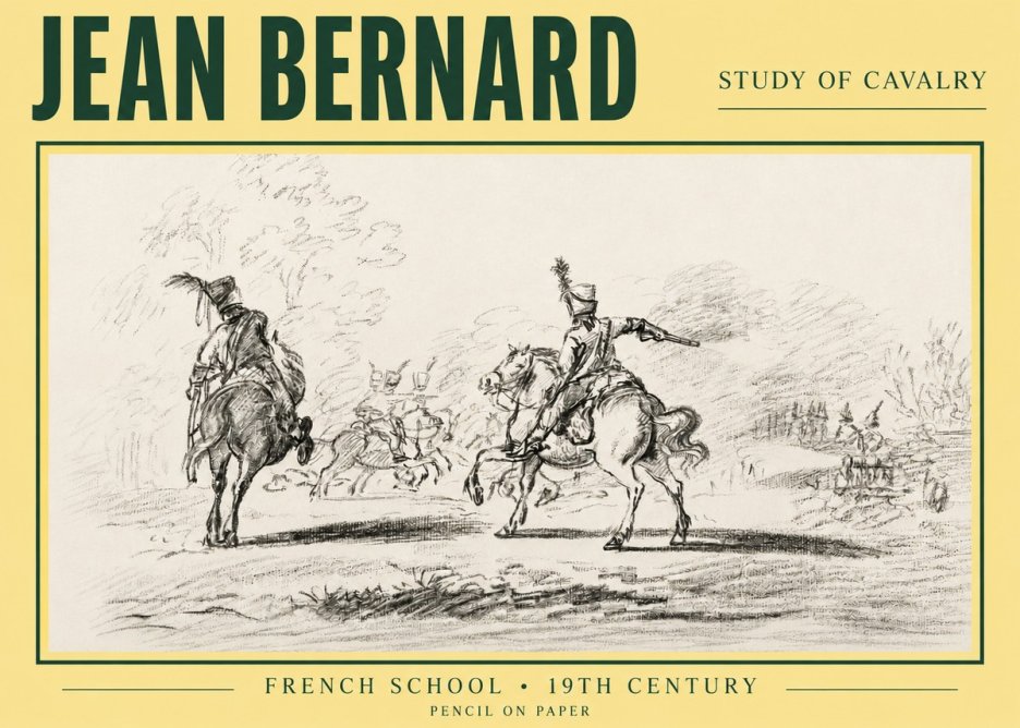 Jean Bernard Study of Cavalry No3 - Plakat