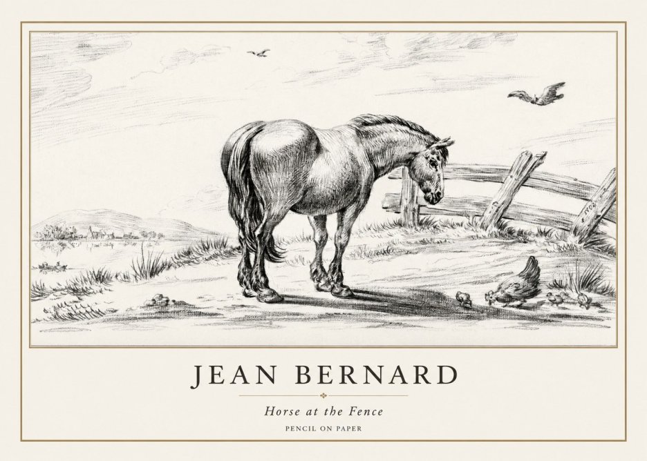 Jean Bernard Horse at the Fence No1 - Plakat
