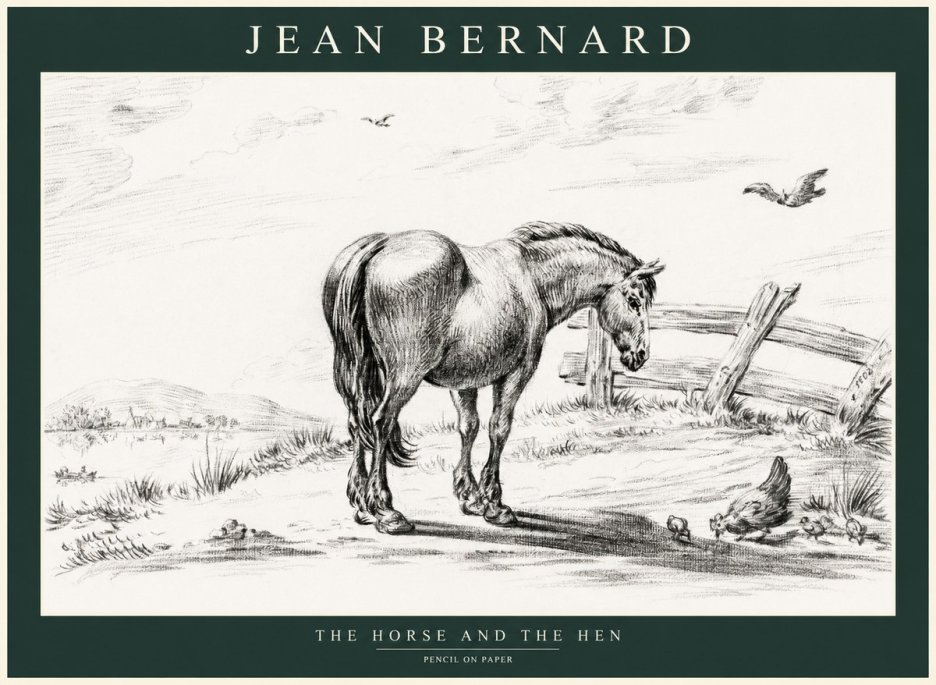 Jean Bernard Horse at the Fence No2 - Plakat