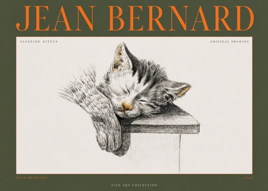 Jean Bernard Sleeping Kitten No2 - Plakat
