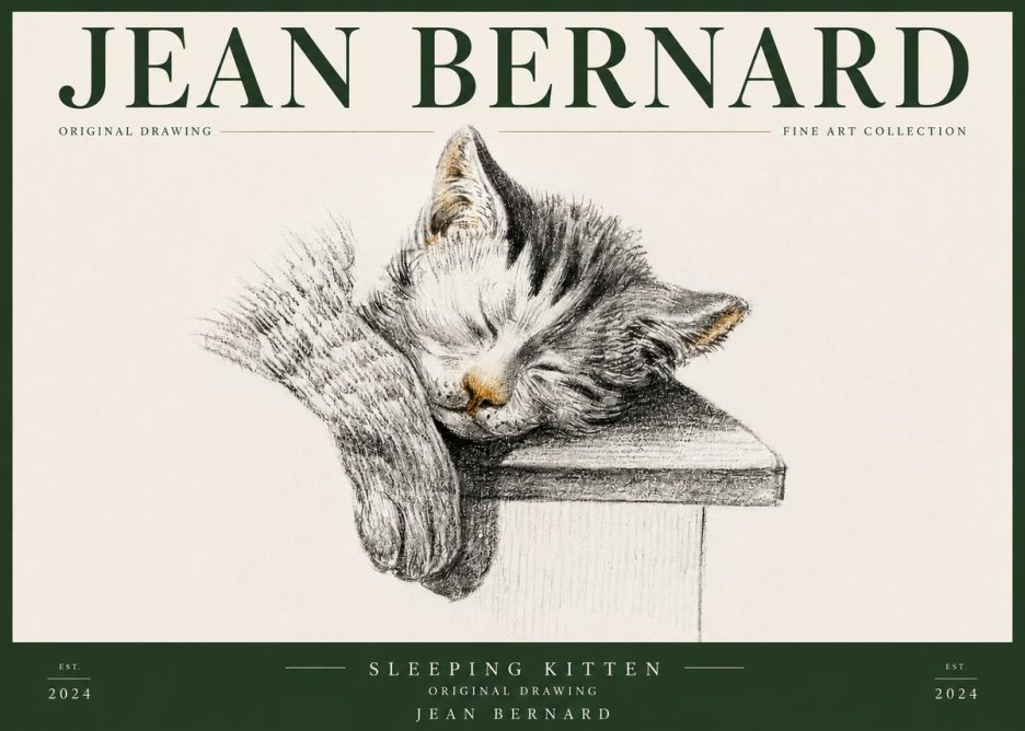 Jean Bernard Sleeping Kitten No5 - Plakat