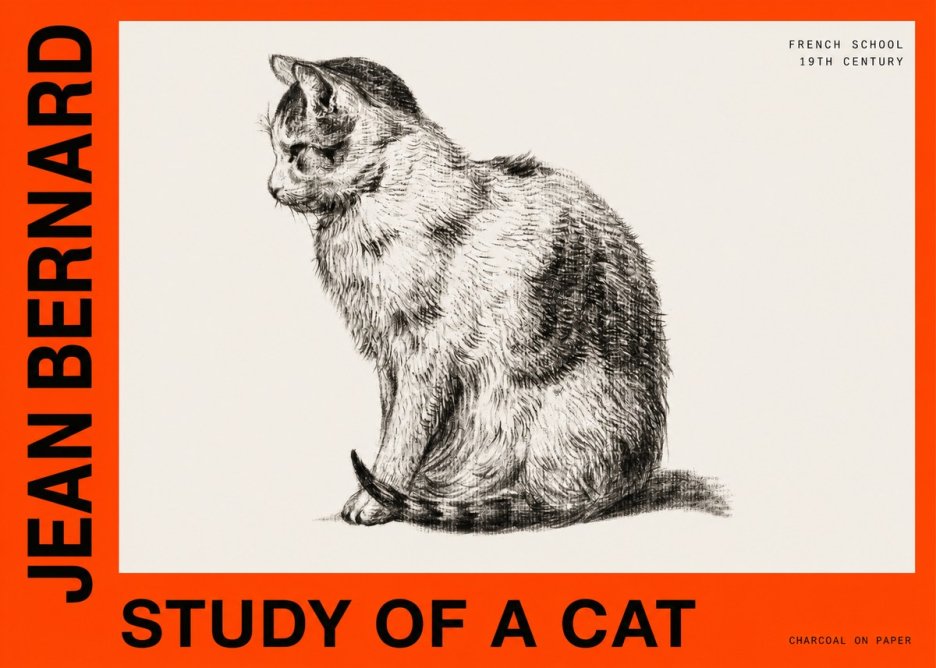 Jean Bernard Study of a Cat IV No6 - Plakat