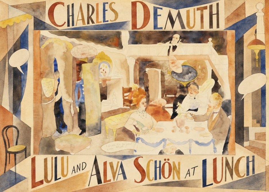 Charles Demuth Lulu and Alva Schön at Lunch No6 - Plakat