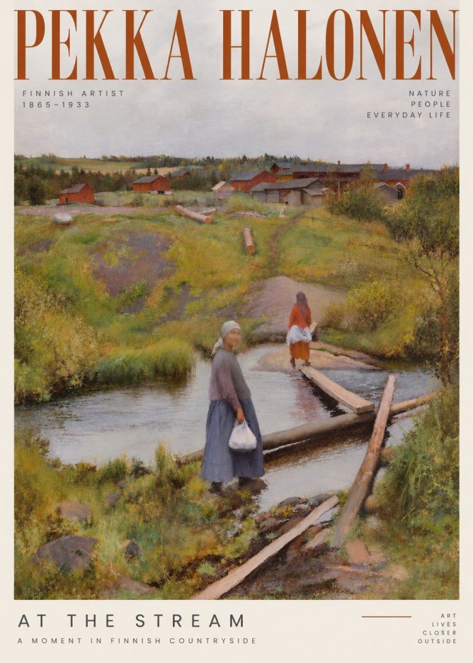 Pekka Halonen At the Stream No2 - Plakat