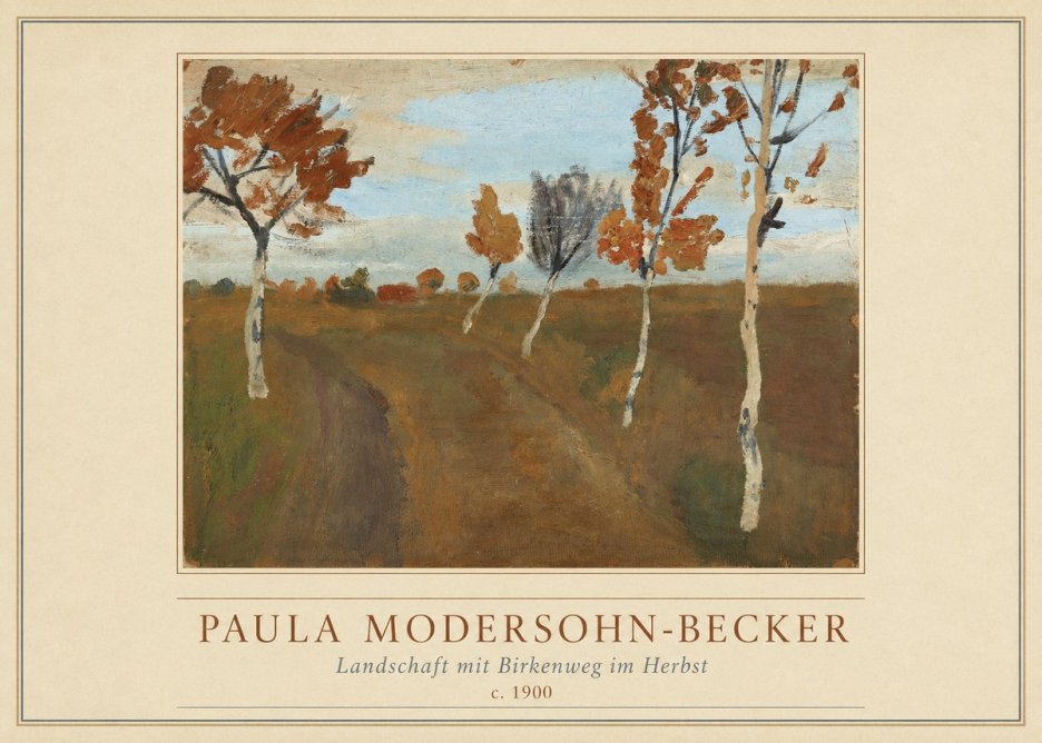 Paula Modersohn-Becker Landschaft Mit Birkenweg Im Herbst No4 - Plakat