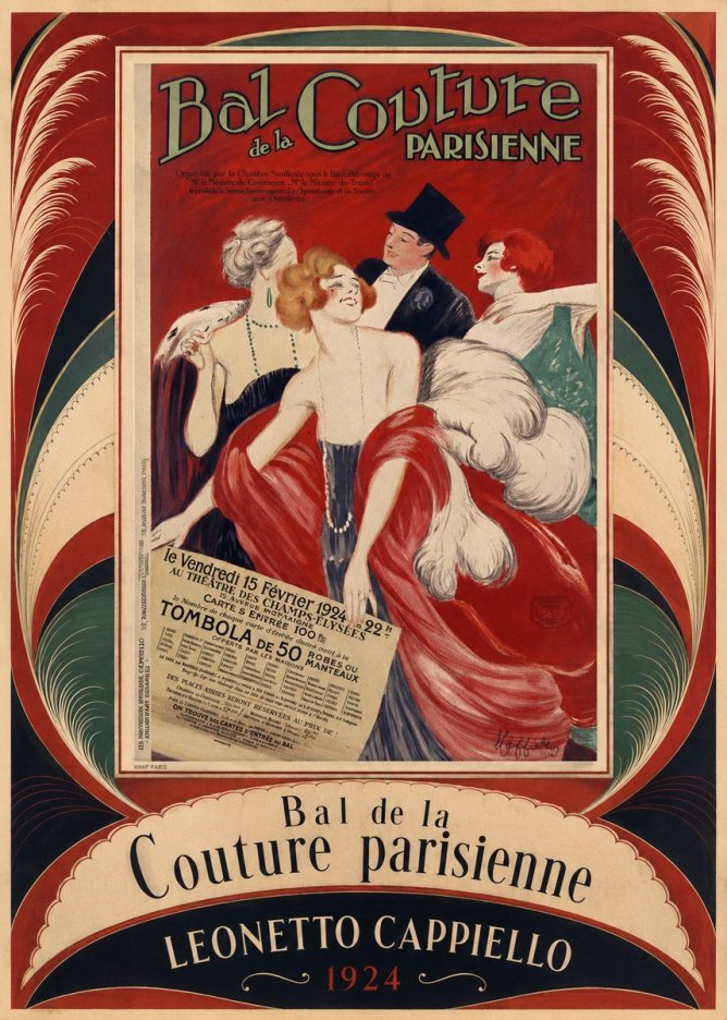 Leonetto Cappiello Bal De La Couture Parisienne No3 - Plakat