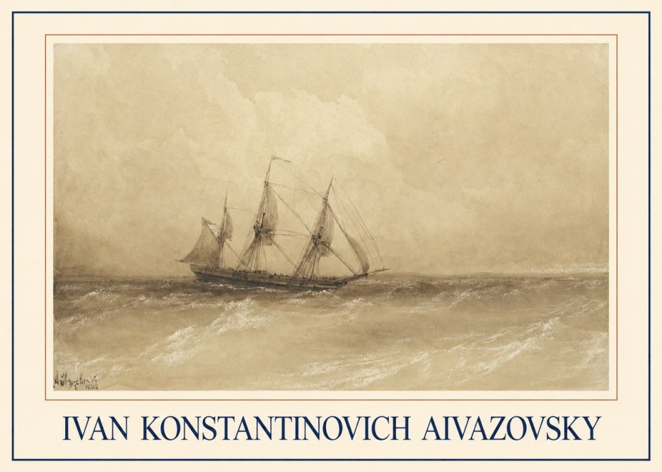 Ivan Konstantinovich Aivazovsky Sailing Ship, 1843 No1 - Plakat