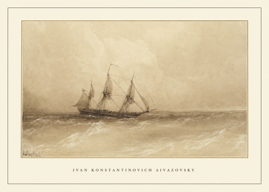 Ivan Konstantinovich Aivazovsky Sailing Ship, 1843 No4 - Plakat