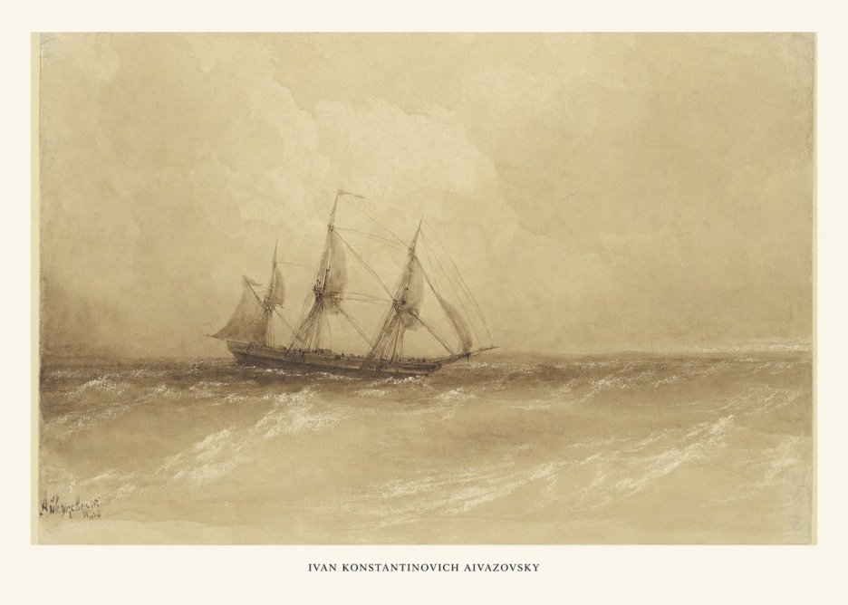 Ivan Konstantinovich Aivazovsky Sailing Ship, 1843 No6 - Plakat