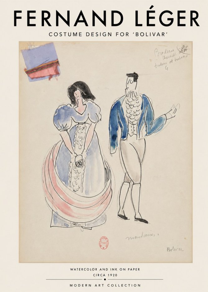Fernand Léger Costume Design for 'Bolivar' No3 - Plakat