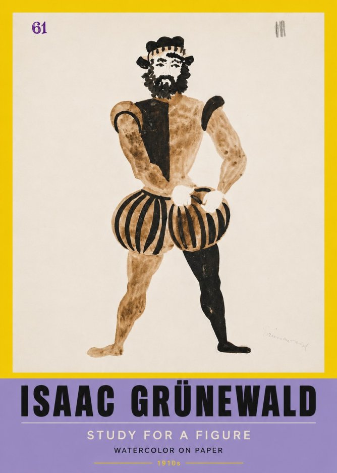 Isaac Grünewald Study for a Figure No5 - Plakat