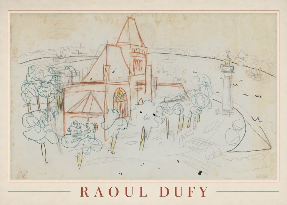 Raoul Dufy Coastal Church and Lighthouse No1 - Plakat
