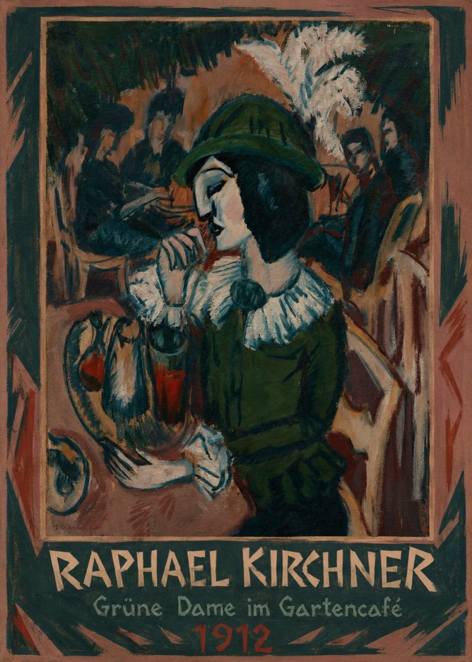 Raphael Kirchner Grüne Dame Im Gartencafé No1 - Plakat