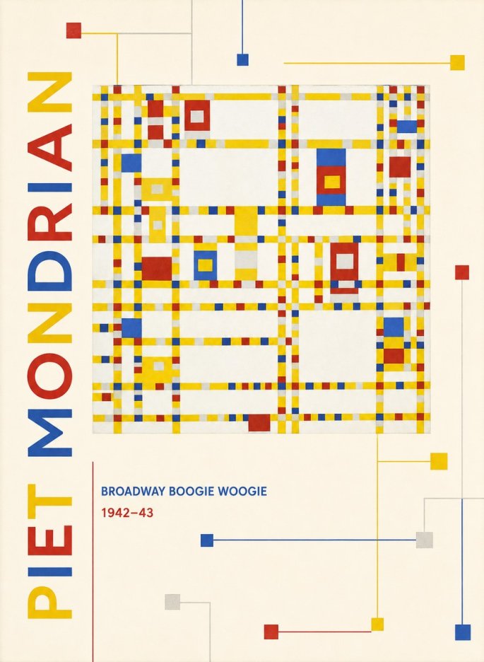 Piet Mondrian Broadway Boogie Woogie No3 - Plakat