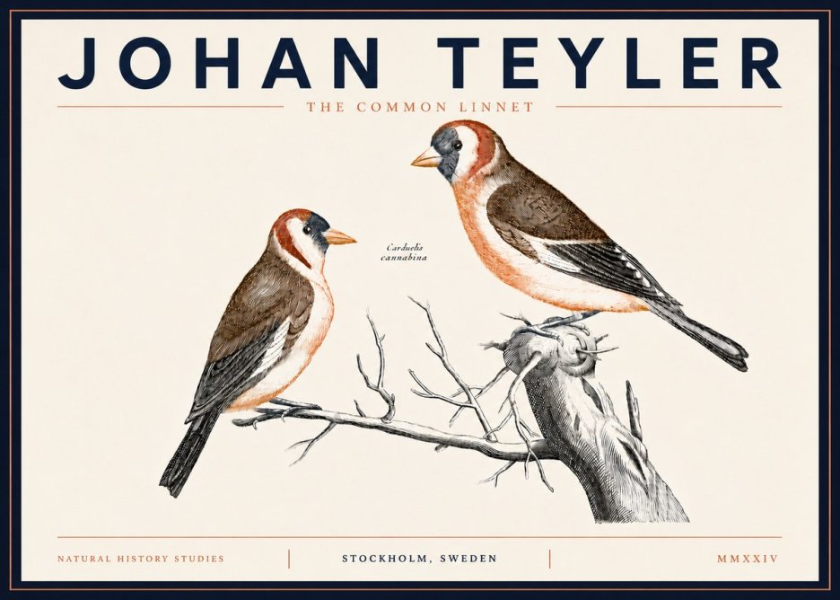Johan Teyler The Common Linnet No5 - Plakat