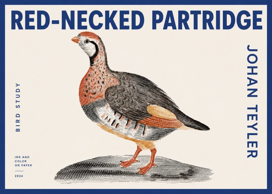 Johan Teyler Red-necked Partridge No2 - Plakat