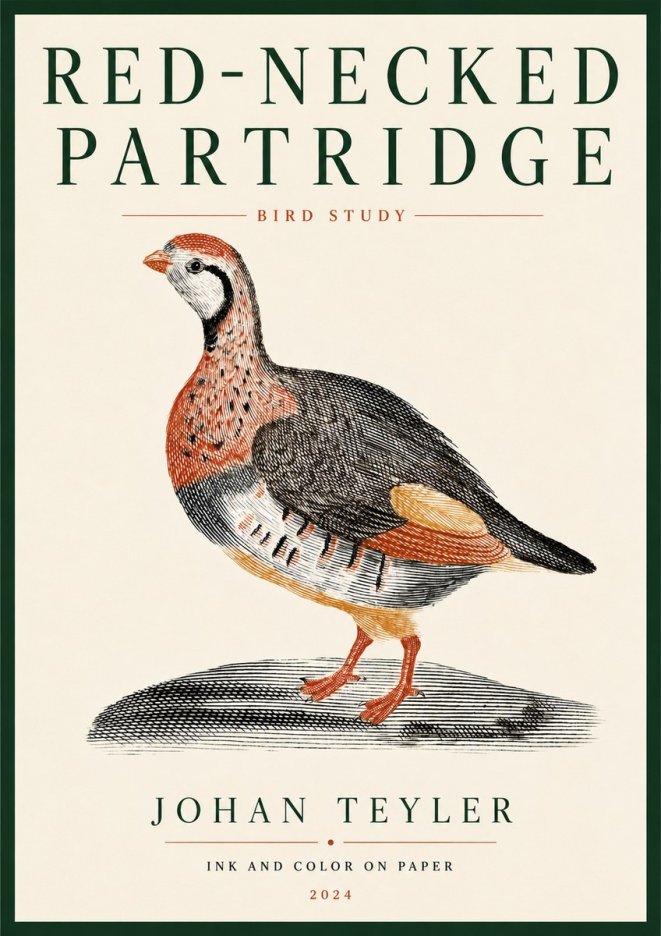 Johan Teyler Red-necked Partridge No4 - Plakat
