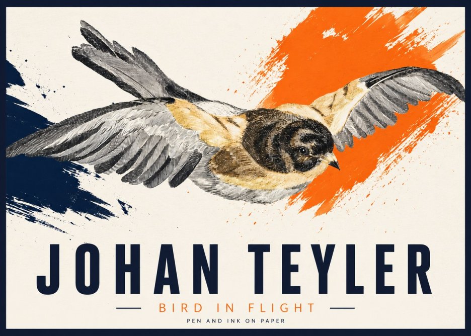 Johan Teyler Bird in Flight I No2 - Plakat