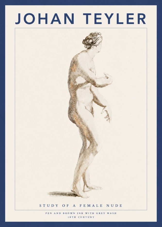 Johan Teyler Study of a Female Nude No3 - Plakat